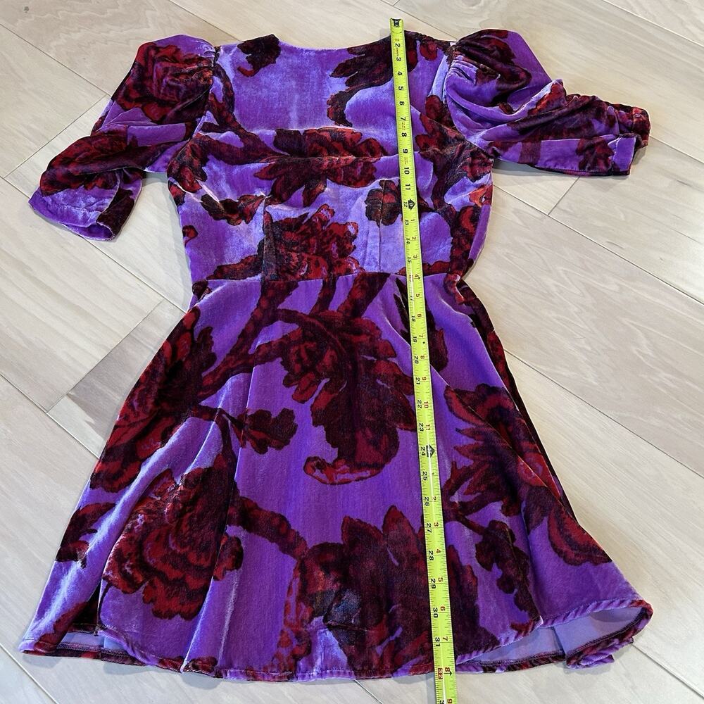 RHODE Leanna Velour Floral Mini Dress Women’s Small - Picture 7 of 10